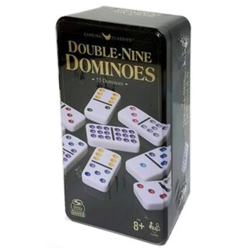 GAME DOMINOES D9 COLOR DOT IN TIN