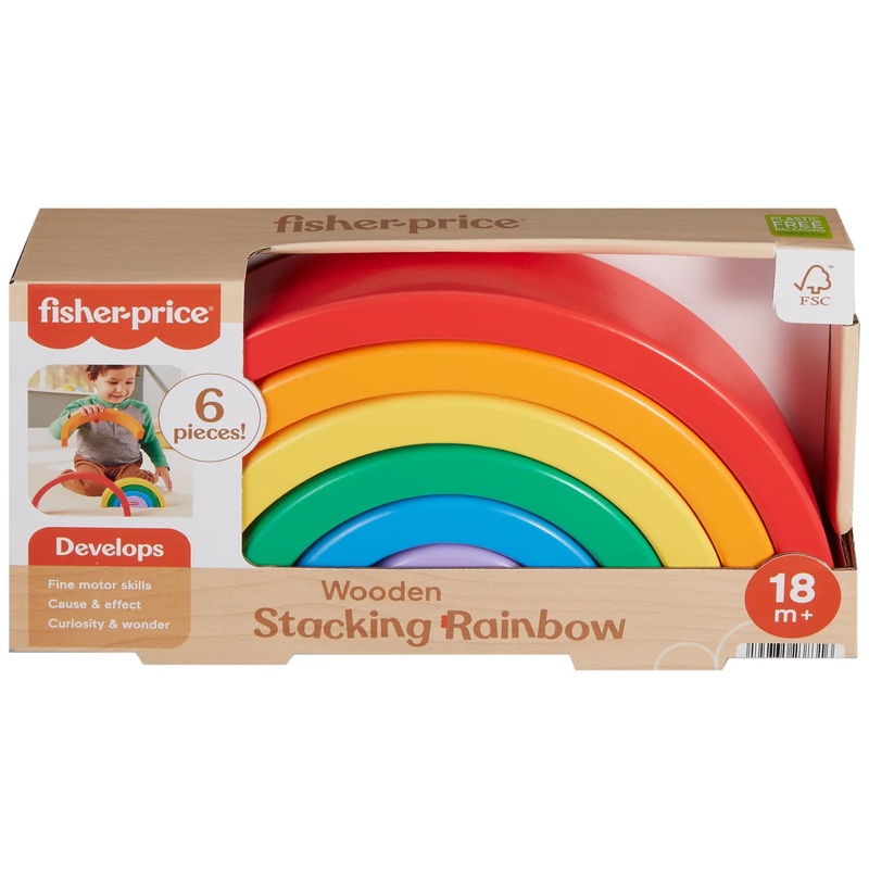 F/P WOODEN STACK RAINBOW CHECK