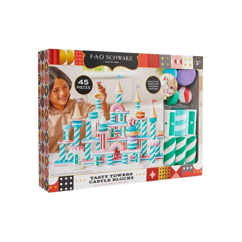 FAO WOOD CASTLE BLOCKS TREATS 45PC