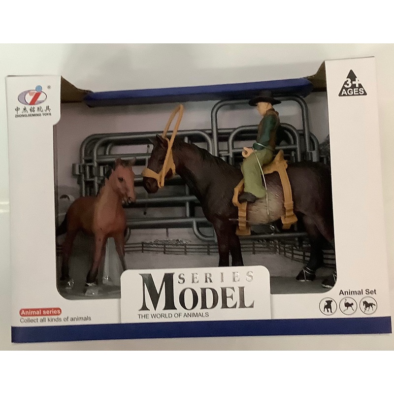 FARM ANIMALS COWBOY W HORSE & FOAL SET