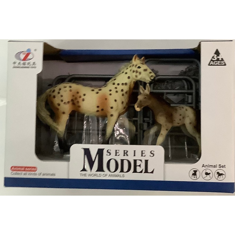 FARM ANIMALS HORSE & FOAL SET WITH ACCES