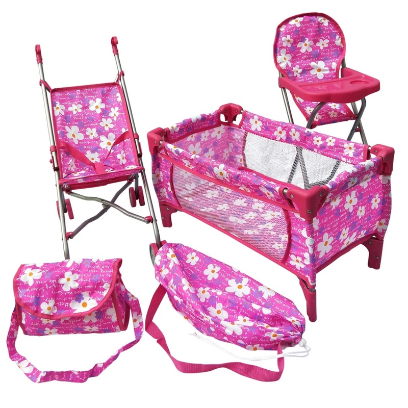 DOLL STARTER SET PINK W FLOWERS