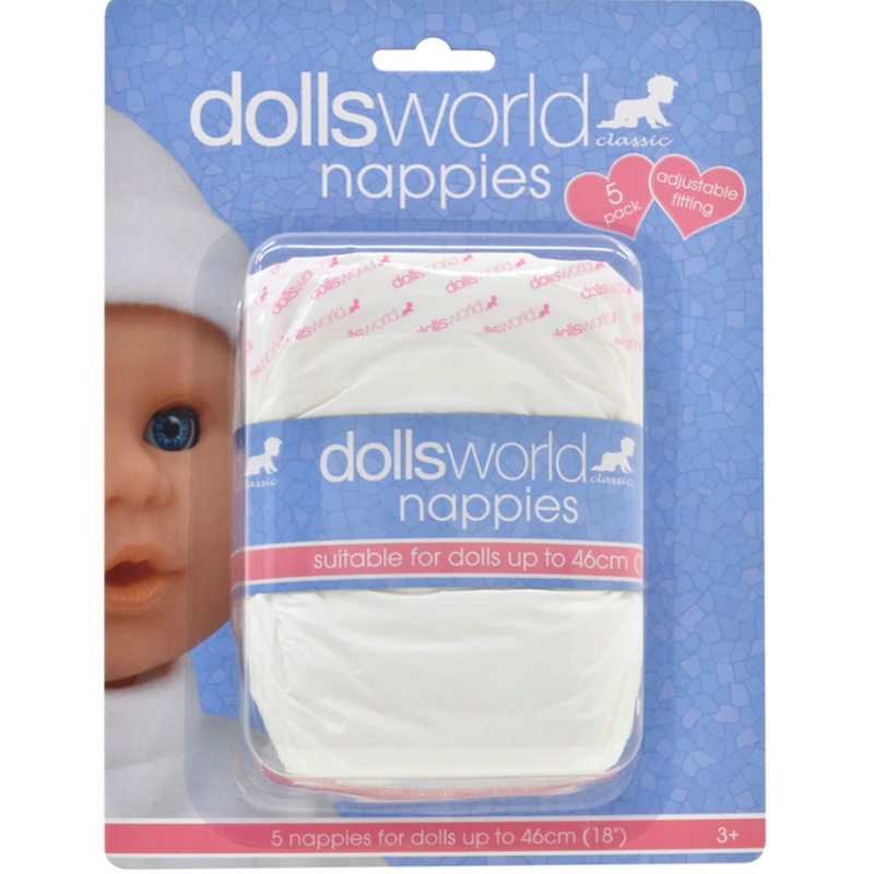 DW DOLL NAPPIES 5 PK