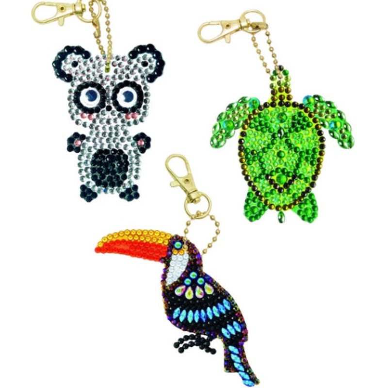 CRYSTAL ART KEYCHAIN KIT EXOTIC ANIMALS