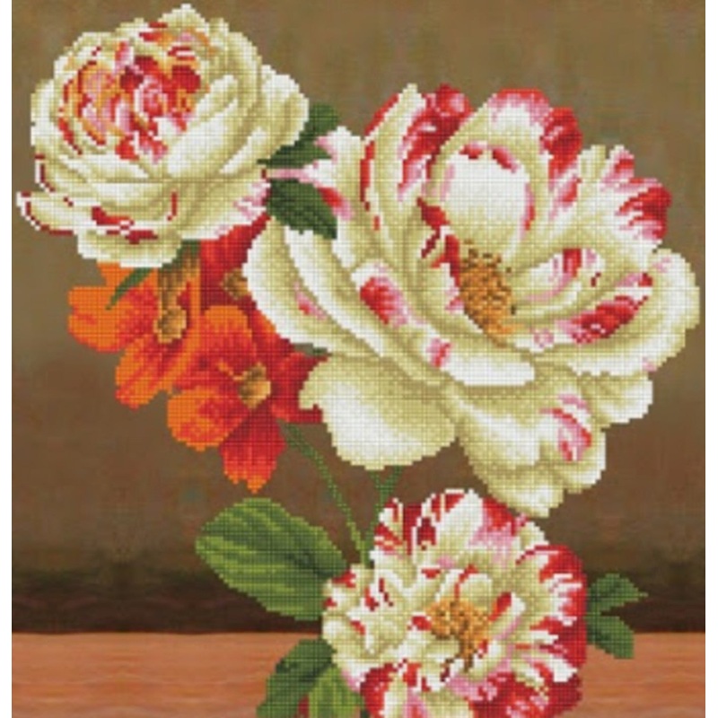 DIAMOND DOTZ MED CAMELLIA & LILY BOUQUET