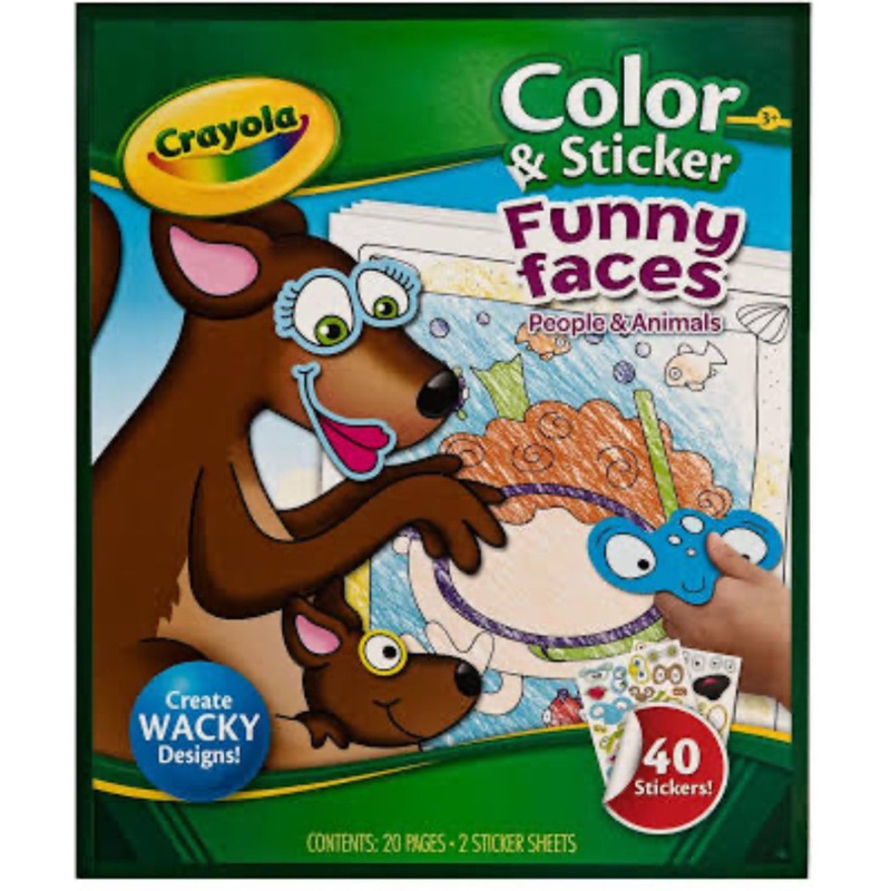 CRAYOLA COLOR & STICKER BOOK FUNNY FACES