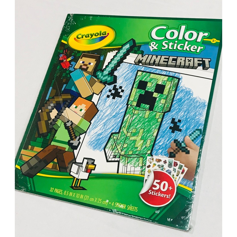 CRAYOLA COLOR & STICKER BOOK MINECRAFT