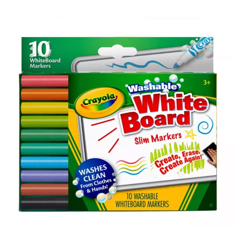 CRAYOLA MARKER WHITEBOARD SLIM WASH 10CT