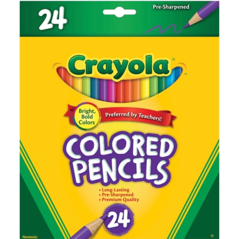 CRAYOLA PENCILS COLORED 24 PKT FULL SIZE
