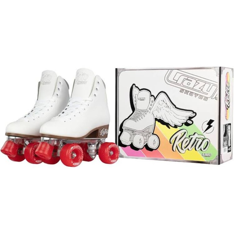 Crazy Skate Retro Roller White Sml J12-2