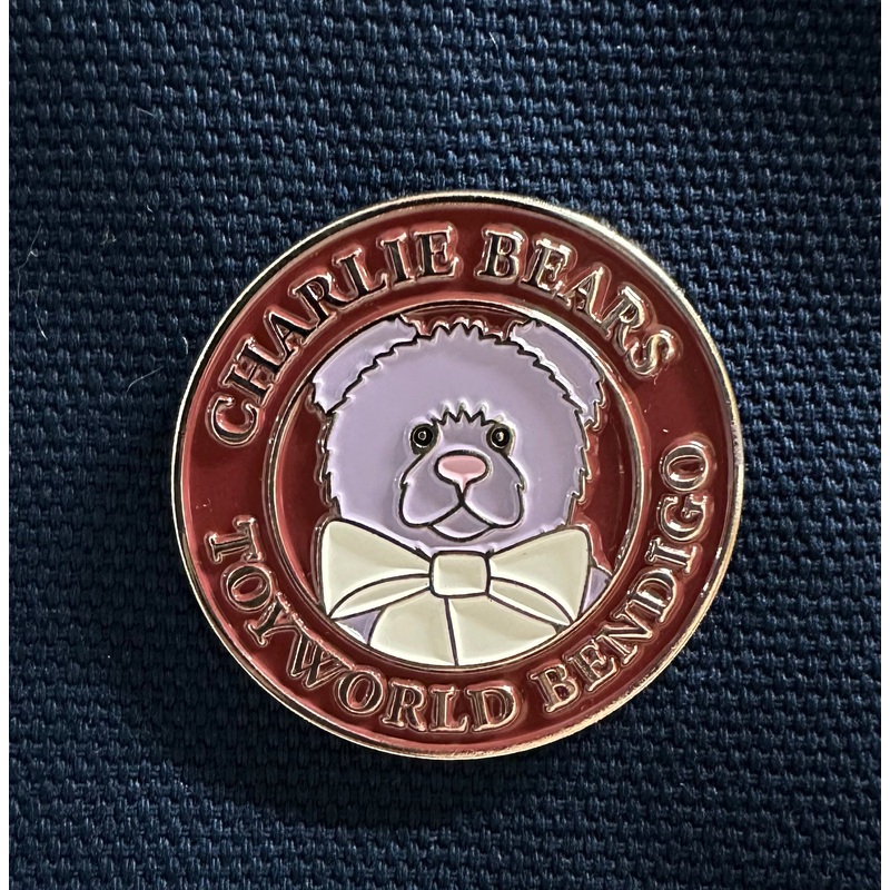 CHARLIE BEAR PIN BADGE DEBORAH