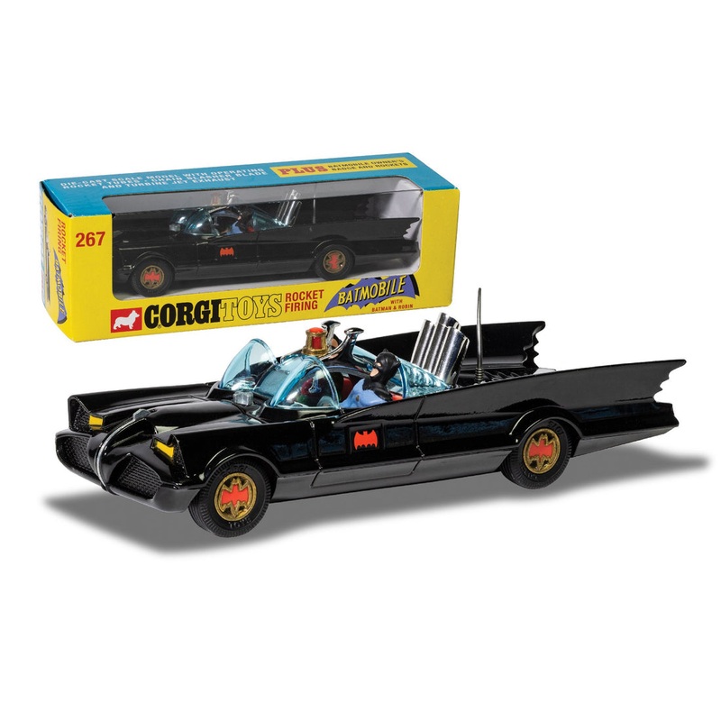 CORGI D/C BATMOBILE W BATMAN & ROBIN