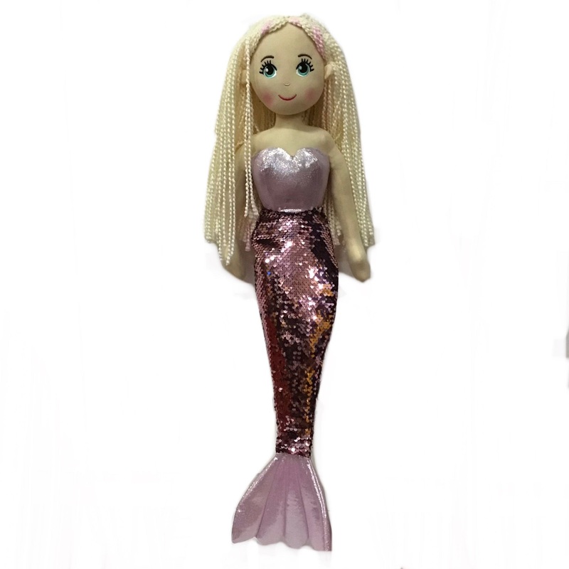 COTTON CANDY SEQUINNED MERMAID LRG AST