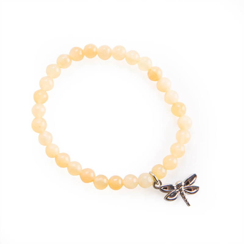 Bracelet de perles de jade de miel de Wishstone