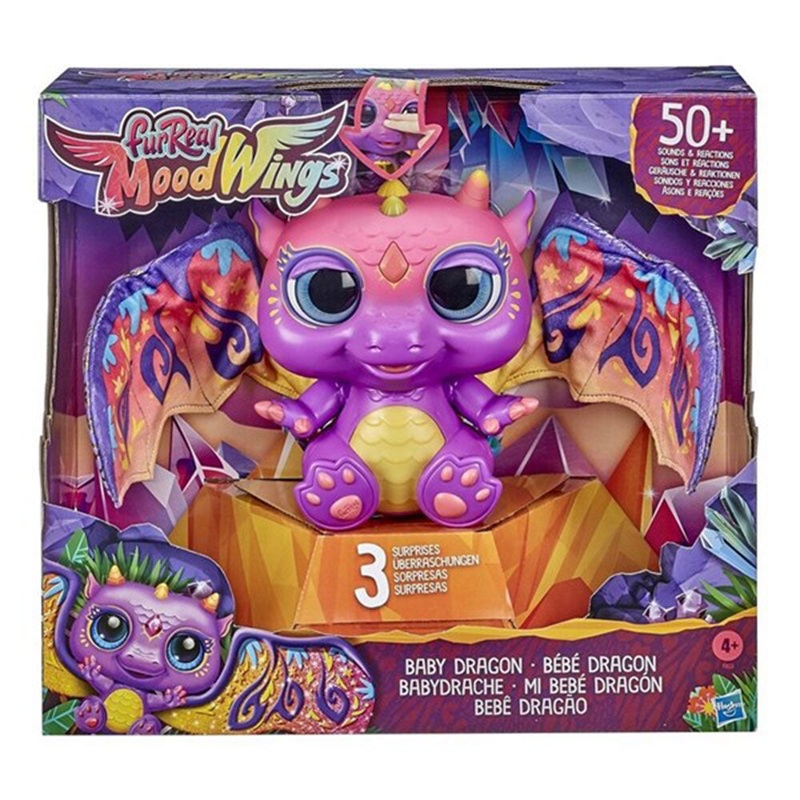 Fourrure rel moodwings bb dragon interactif jouet pour animaux de compagnie