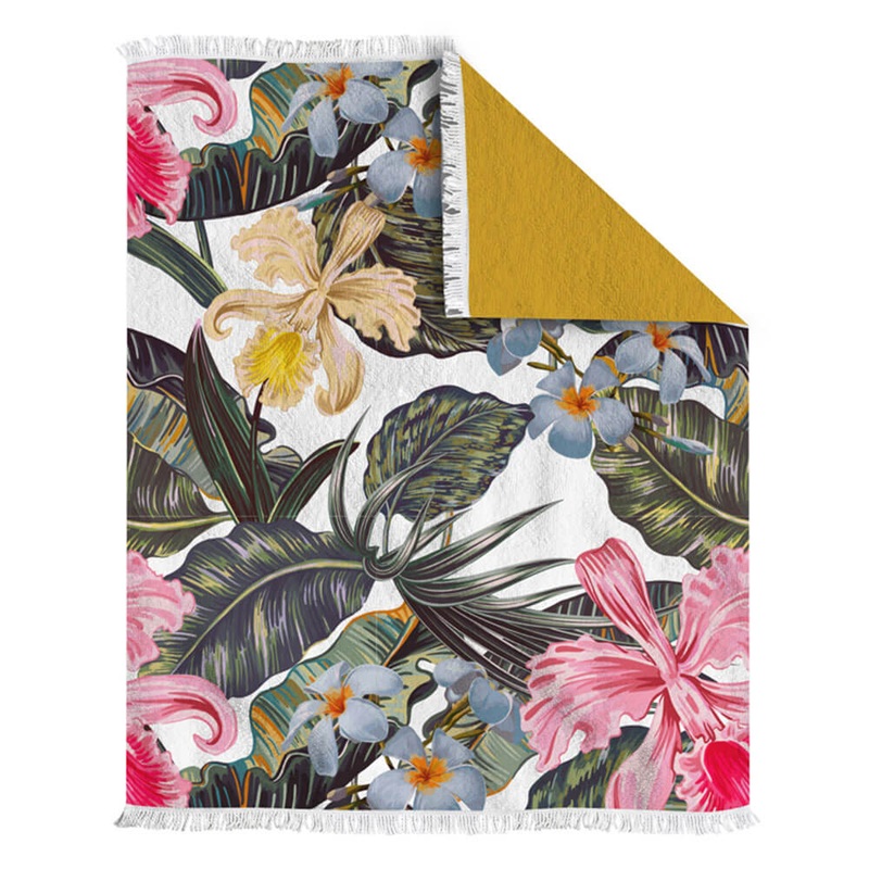 Jumbo Beach Towel Throw 300gsm Hibiscus Shore (180x150 cm)